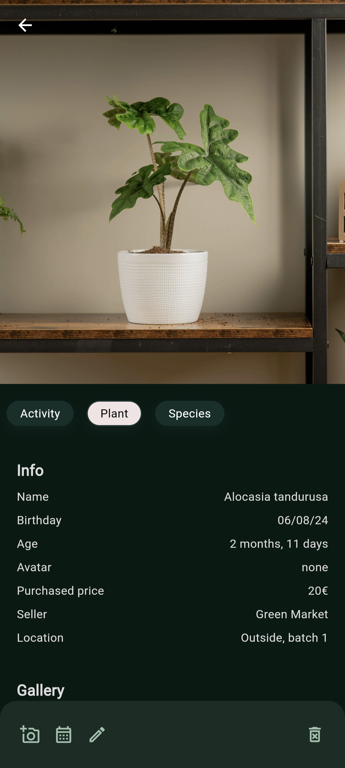 Add Plant Screenshot